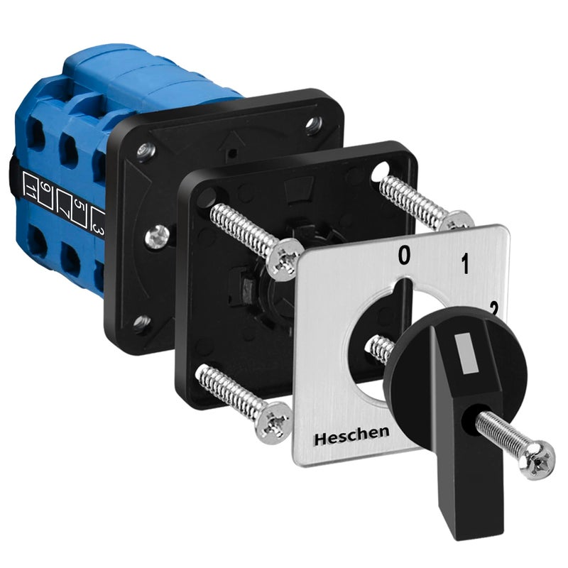 Heschen Universal Rotary Cam Selector Changeover Switch LW28-20/0123.3 660V 20A 4 Position 3 Phase 12 Terminals CE - Image 5